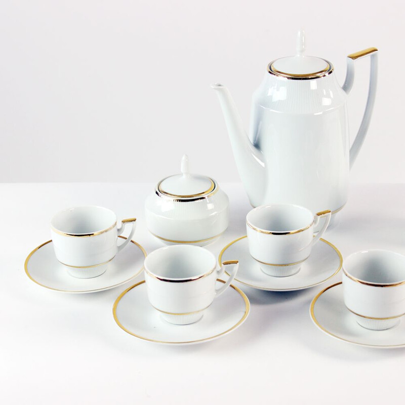 Midcentury Porcelain TeaCoffee Set, Czechoslovakia 1960s
