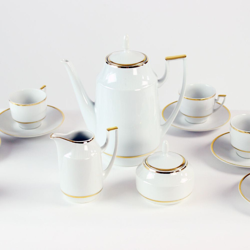 Midcentury Porcelain TeaCoffee Set, Czechoslovakia 1960s