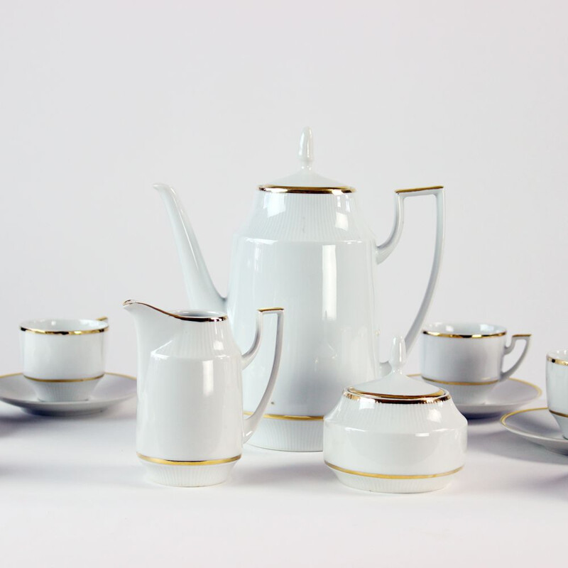 Midcentury Porcelain TeaCoffee Set, Czechoslovakia 1960s