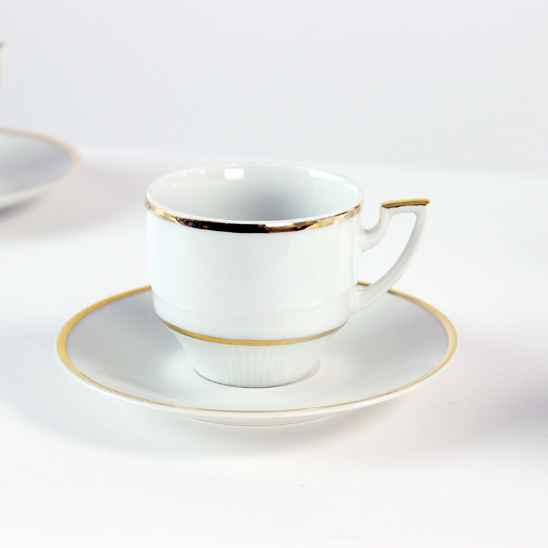 Midcentury Porcelain TeaCoffee Set, Czechoslovakia 1960s