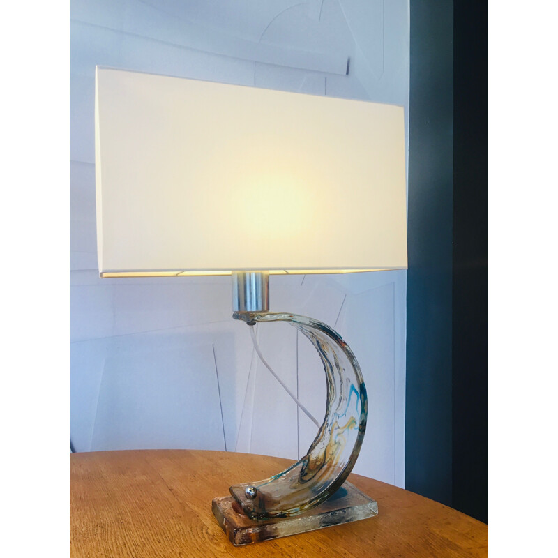 Lámpara vintage de cristal de murano