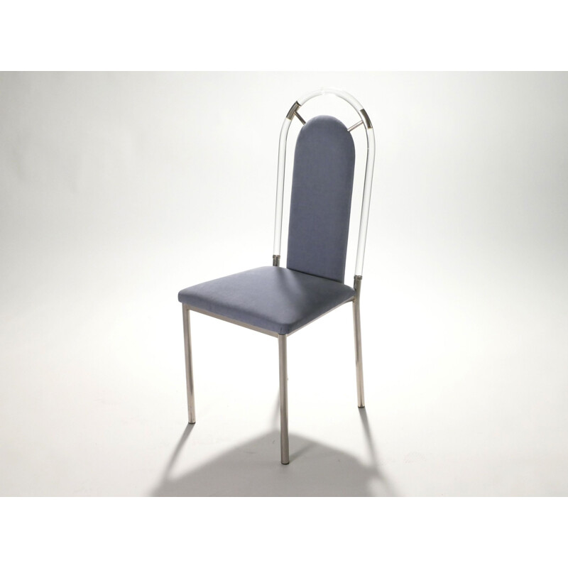 Série de 6 chaises vintage plexiglass Maison Jansen 1970