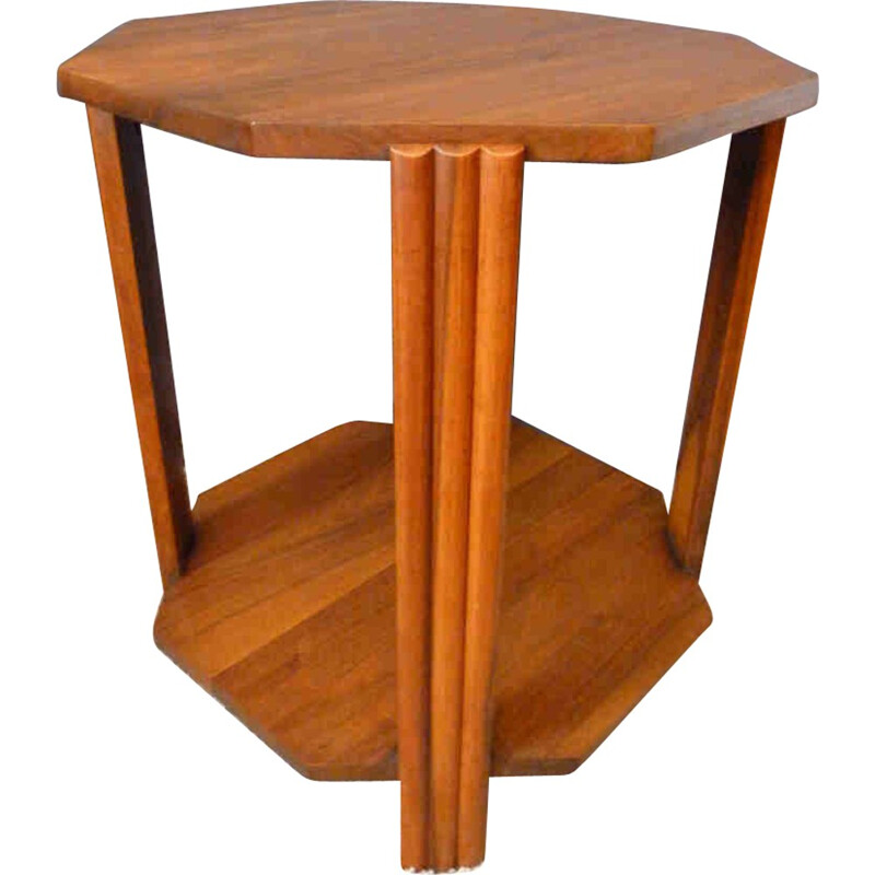 Octagon side table in walnut - 1950s