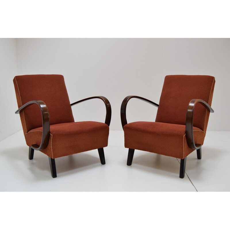 Pair of mid-century Armchairs by Jindrich Halabala,1950s