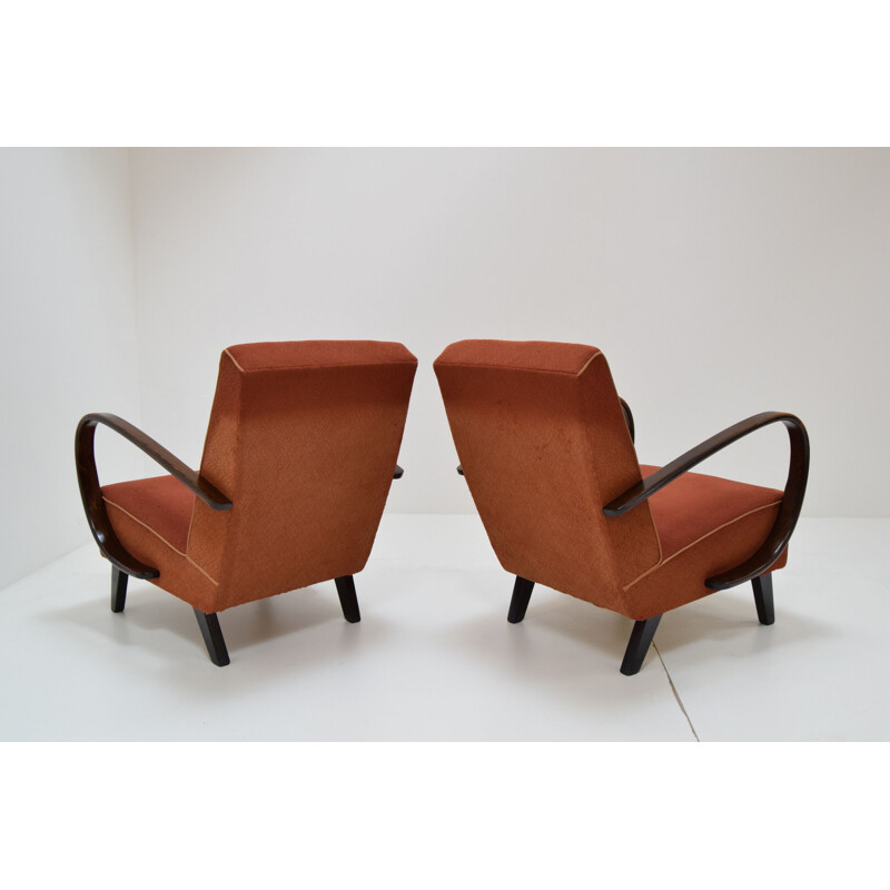 Paire de fauteuils vintage par Jindrich Halabala 1950