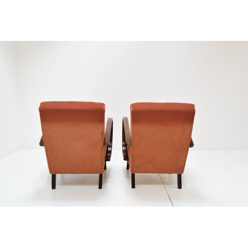 Pair of mid-century Armchairs by Jindrich Halabala,1950s