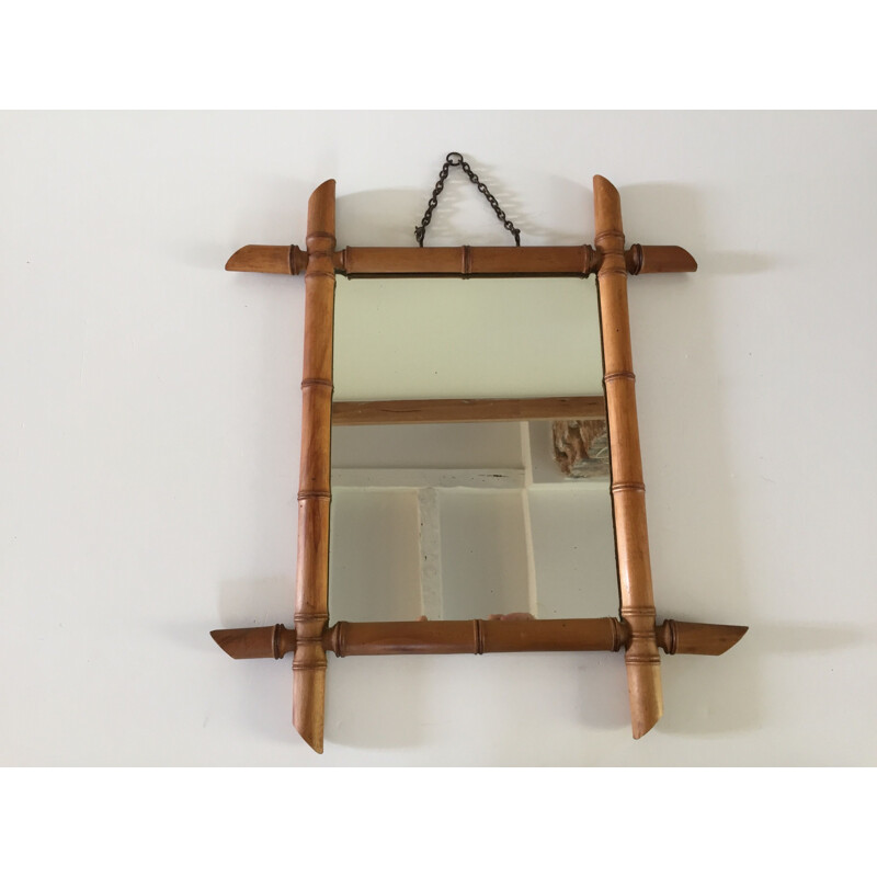 Vintage Bamboo mirror 1950