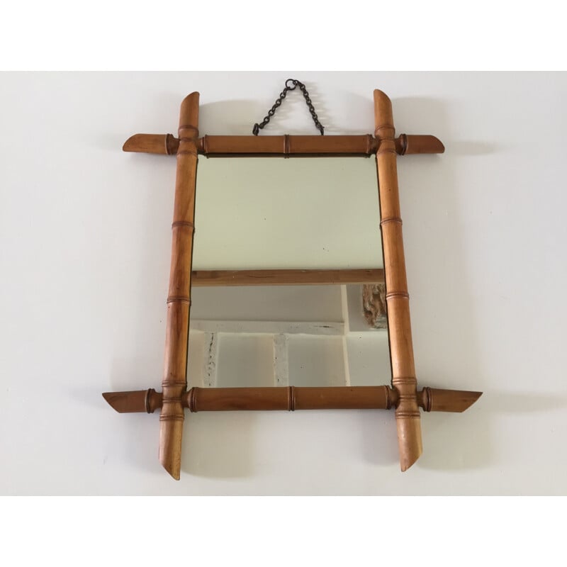 Vintage Bamboo mirror 1950