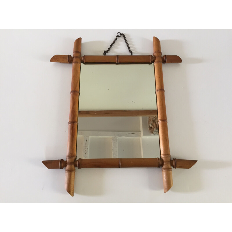 Vintage Bamboo mirror 1950