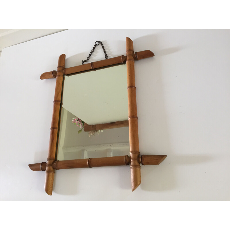 Vintage Bamboo mirror 1950