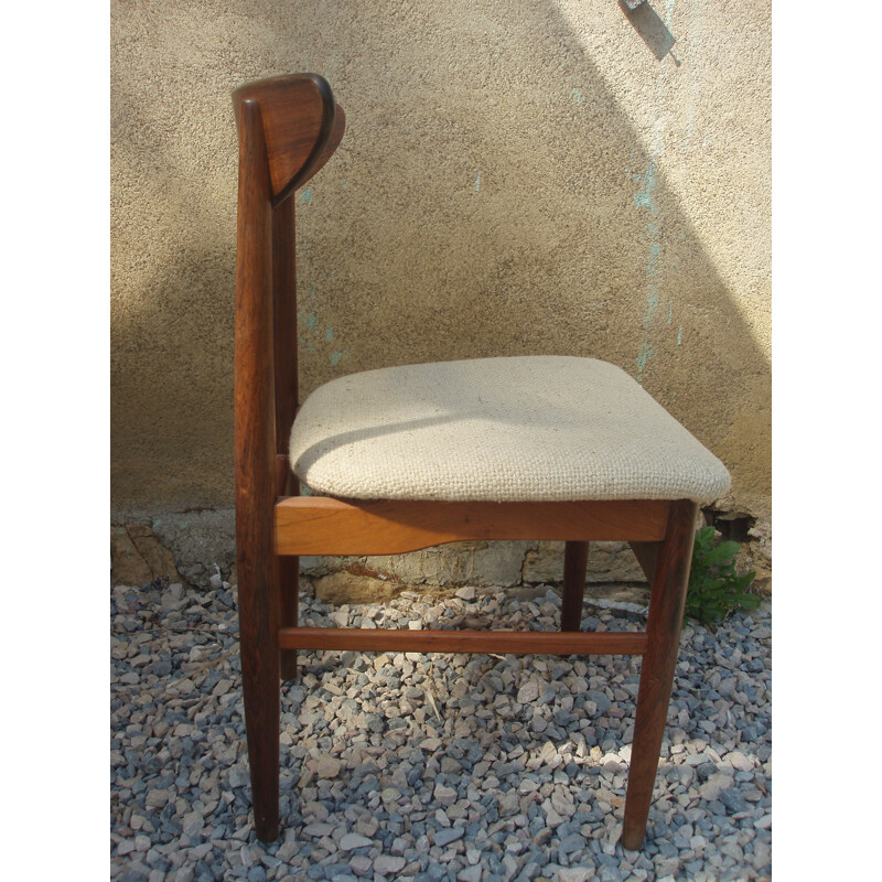 Set of 4 vintage chairs in Scandinavian Rosewood