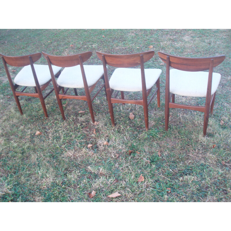 Série de 4 chaises vintage en Palissandre scandinave