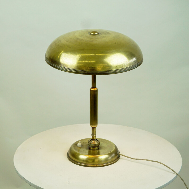 Lampe de table vintage en laiton par Giovanni Micheluzzi pour Lariolux italien 1940