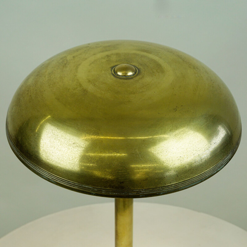 Midcentury Brass Table Lamp by Giovanni Micheluzzi for Lariolux Italian 1940s
