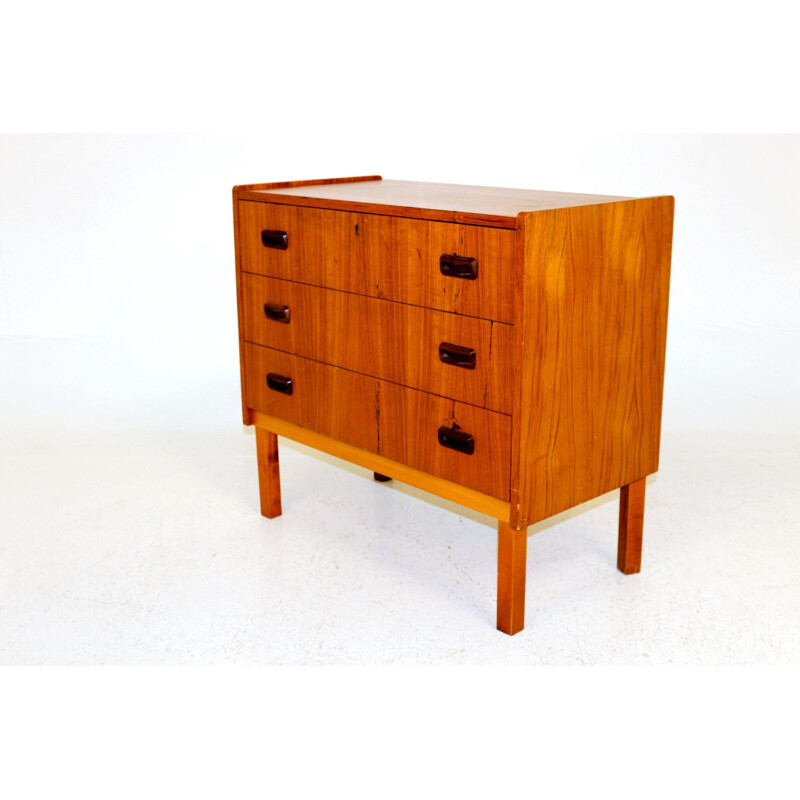 Vintage teak and wood chest of drawers, Sweden 1960