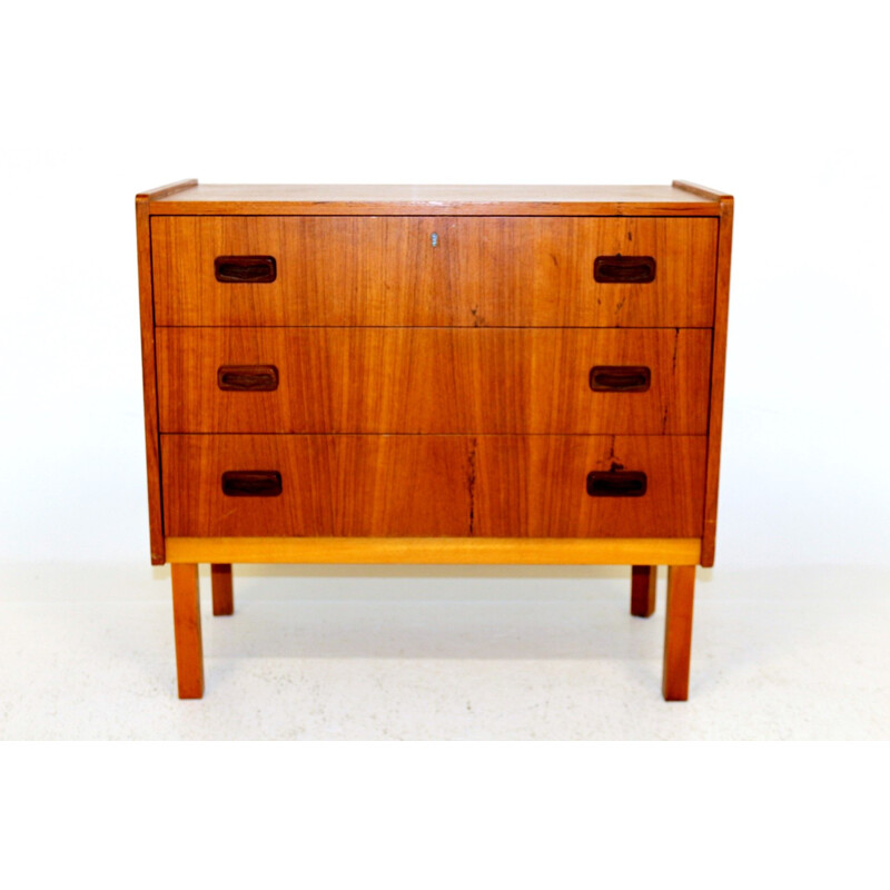 Vintage teak and wood chest of drawers, Sweden 1960