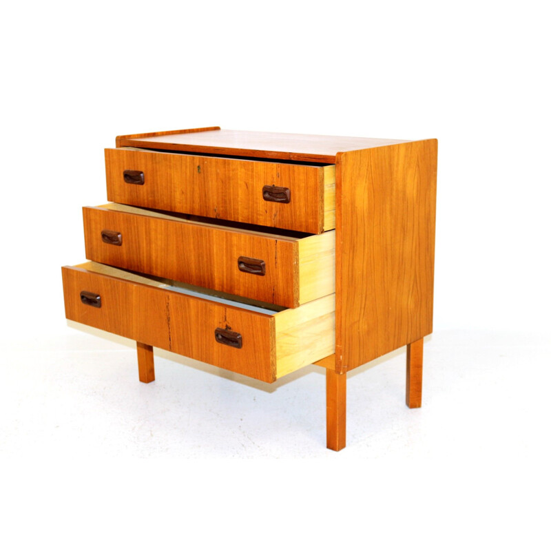 Vintage teak and wood chest of drawers, Sweden 1960