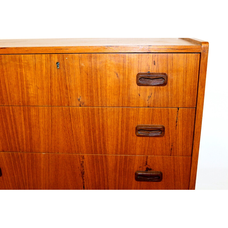 Vintage teak and wood chest of drawers, Sweden 1960