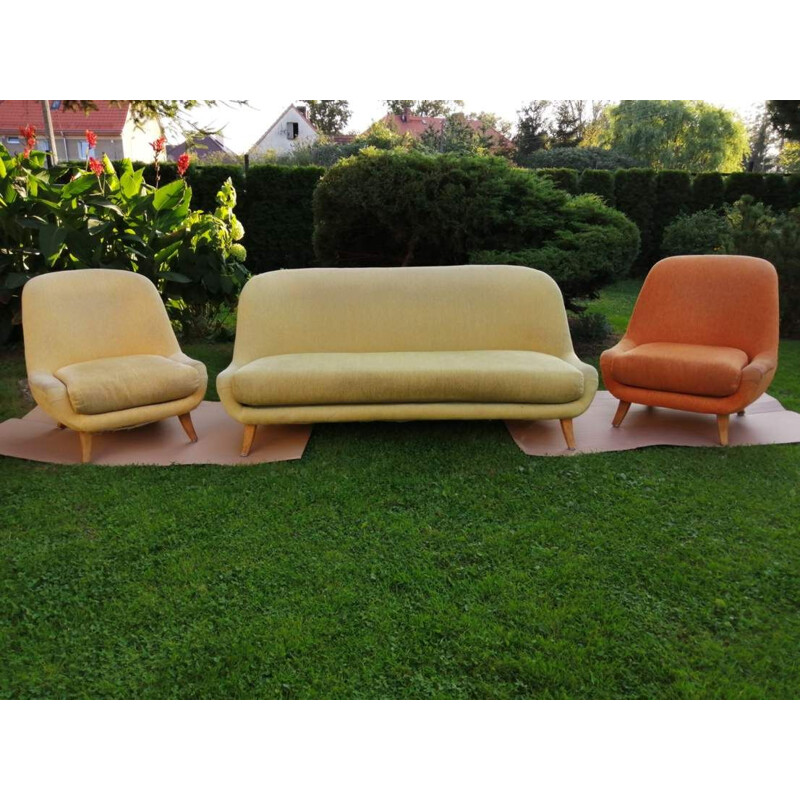 Set of armchairs and sofa Walter Knoll 1960