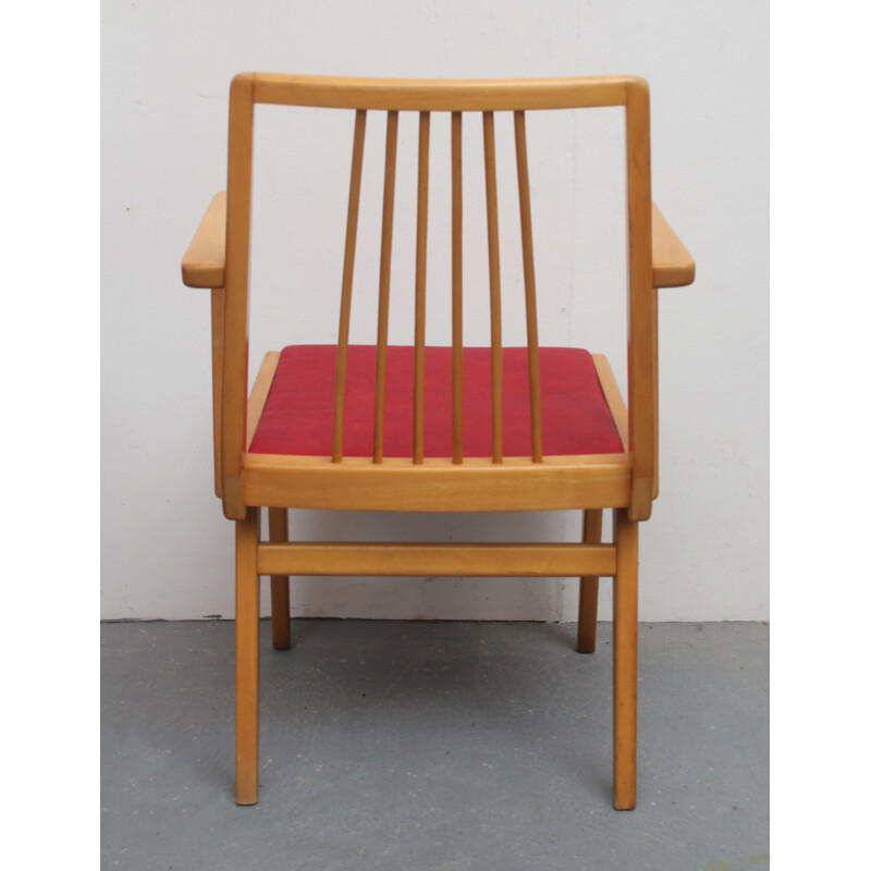 Vintage-Sessel aus hellem Buchenholz 1950