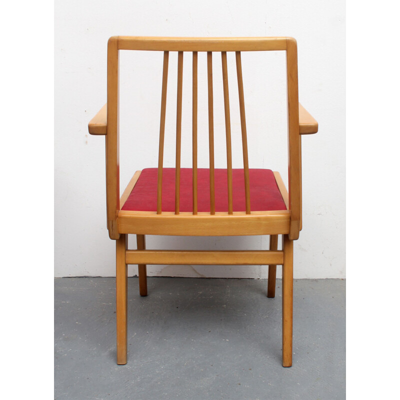 Vintage-Sessel aus hellem Buchenholz 1950