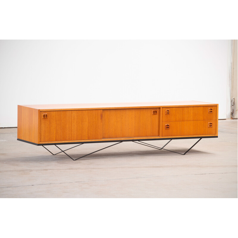 Long vintage minimalist sideboard Scandinavian 1960's