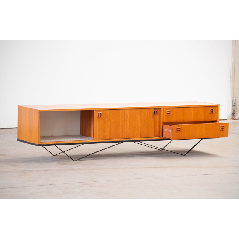 Long vintage minimalist sideboard Scandinavian 1960's