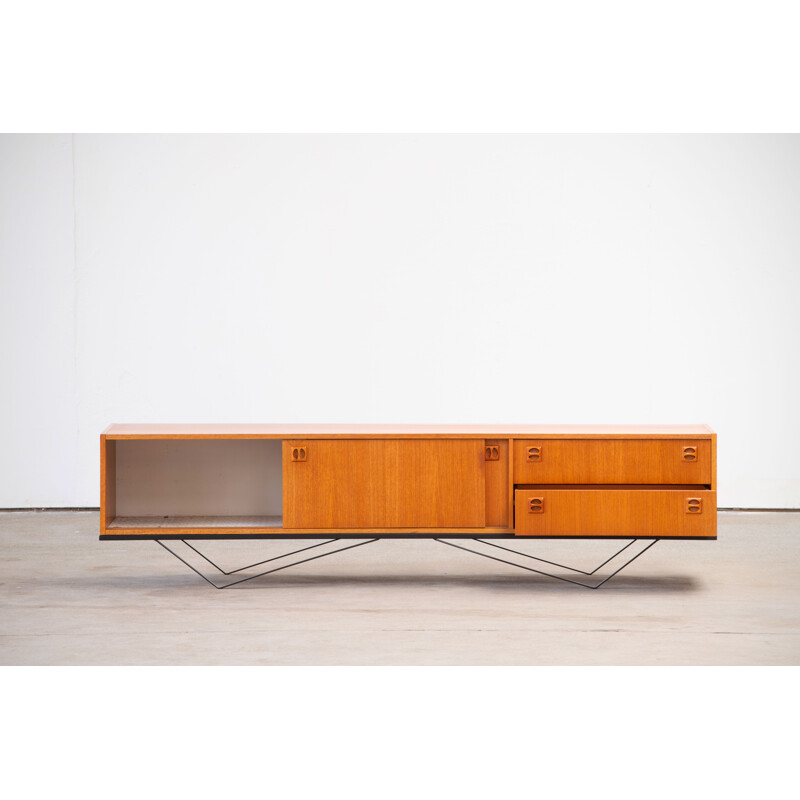 Long vintage minimalist sideboard Scandinavian 1960's