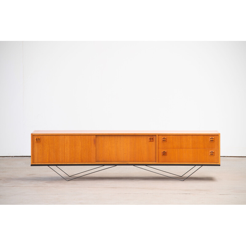 Long vintage minimalist sideboard Scandinavian 1960's