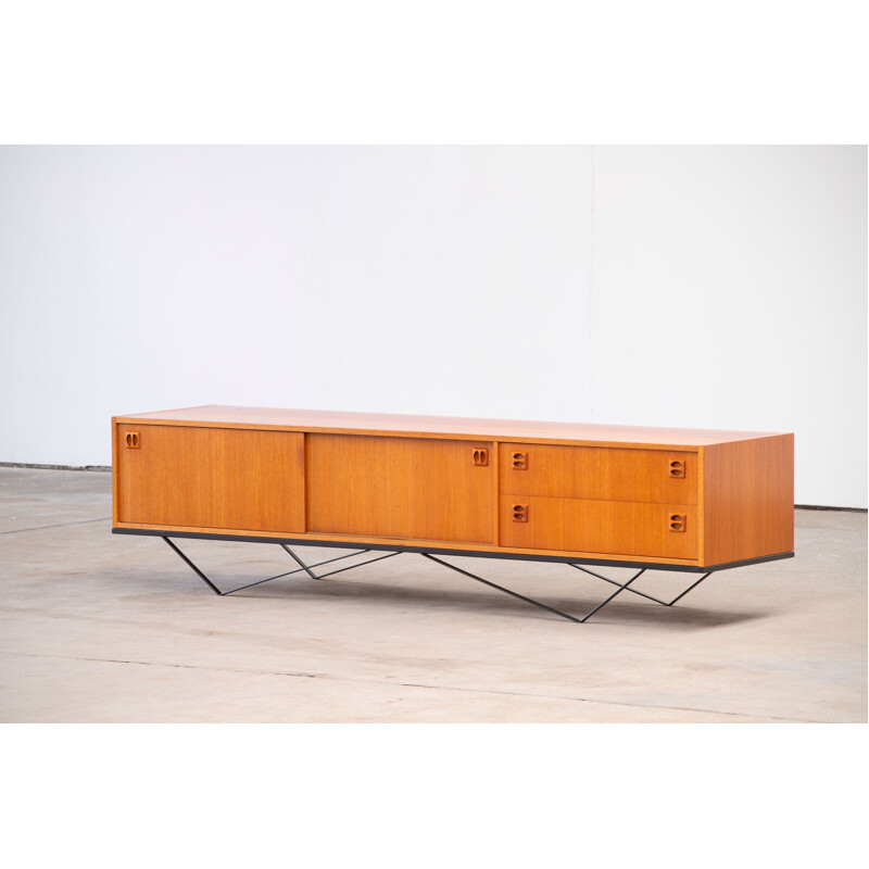 Long vintage minimalist sideboard Scandinavian 1960's