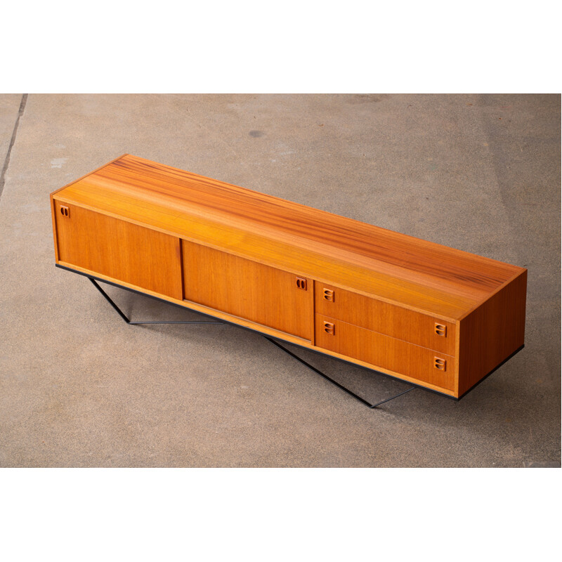 Long vintage minimalist sideboard Scandinavian 1960's