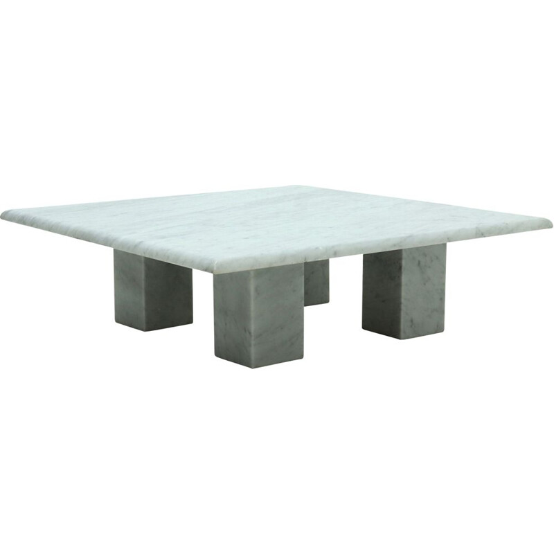 Vintage Modern Arabescato Marble Coffee Table by Gallina Italian 1970s