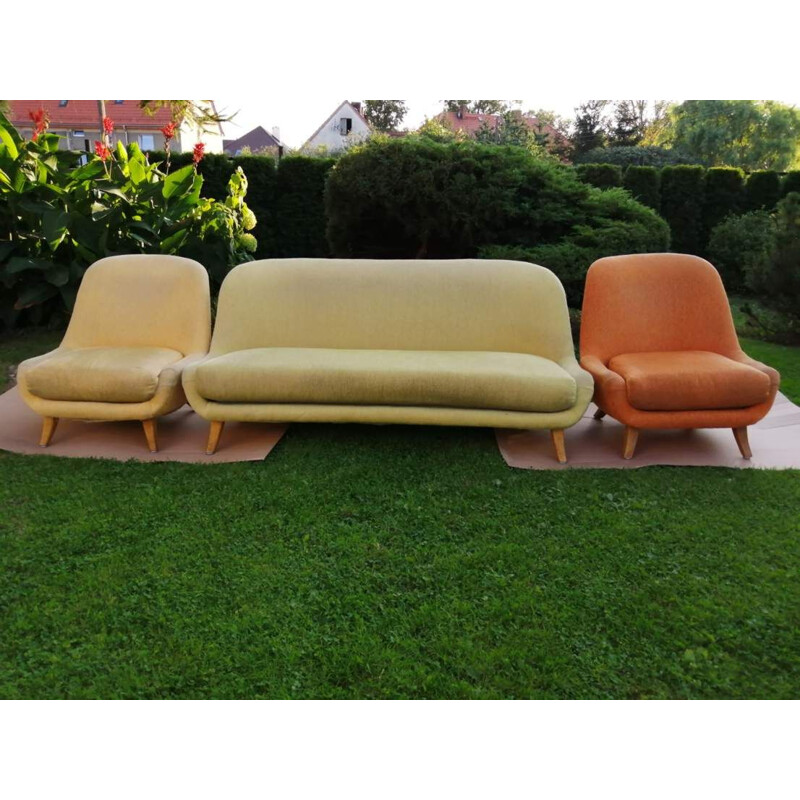 Set of armchairs and sofa Walter Knoll 1960