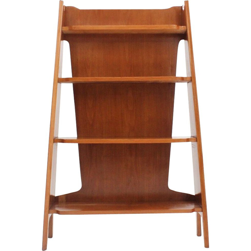 Little vintage oak wood bookshelf 1950s