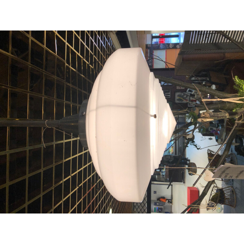 Vintage holophane opaline pendant lamp