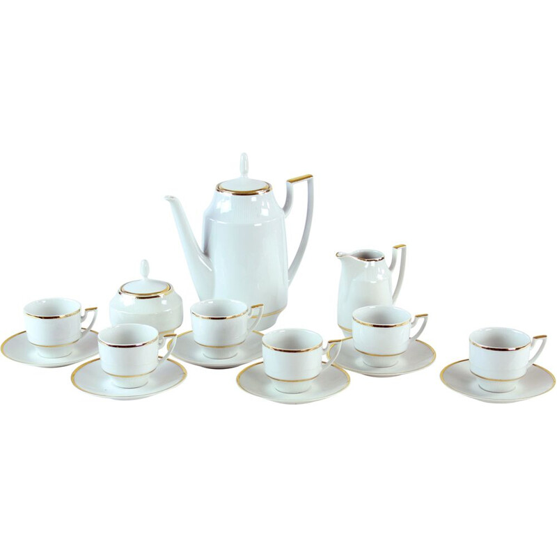 Midcentury Porcelain TeaCoffee Set, Czechoslovakia 1960s