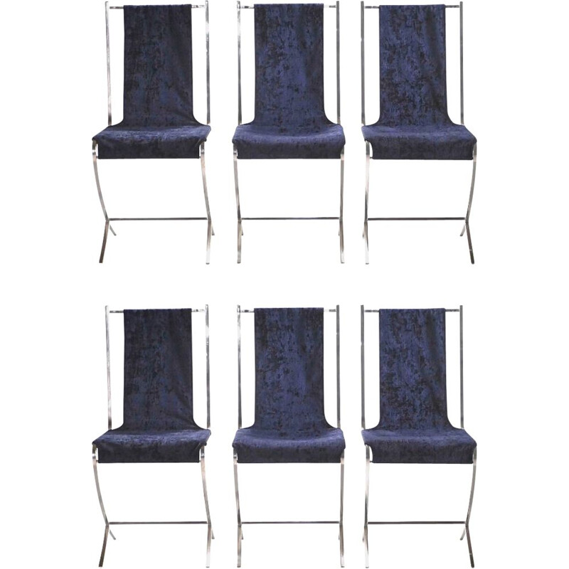 Set of 6 vintage Pierre Cardin chairs for Maison Jansen 1970