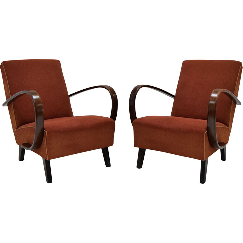 Pair of mid-century Armchairs by Jindrich Halabala,1950s