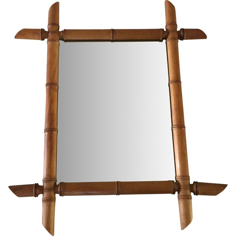 Vintage Bamboo mirror 1950