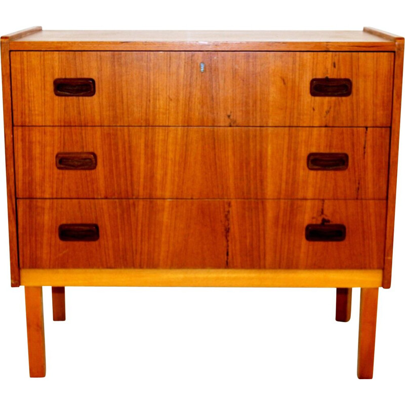 Vintage teak and wood chest of drawers, Sweden 1960