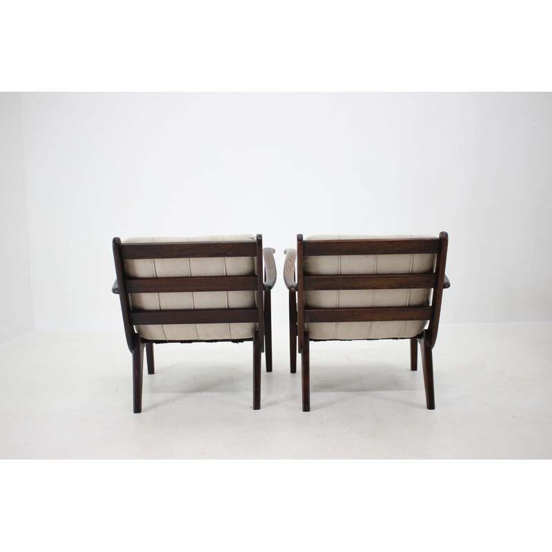 Pair of vintage Armchair Karel Koželka, Antonín Kropáček Czechoslovakia 1940s