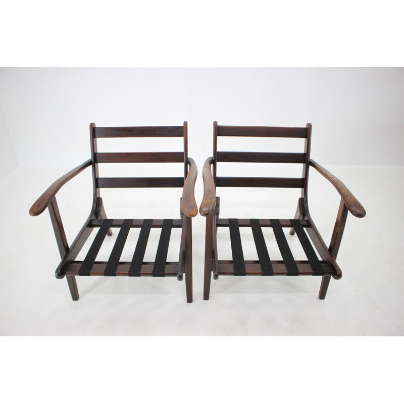 Pair of vintage Armchair Karel Koželka, Antonín Kropáček Czechoslovakia 1940s