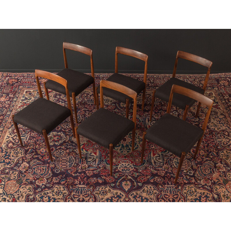 Set of 6 Vintage dining chairs Lubke Scandinavian 1960s