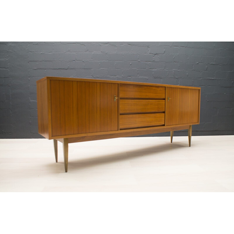 Large vintage Walnut Sideboard with Filigree Feet German  1960s