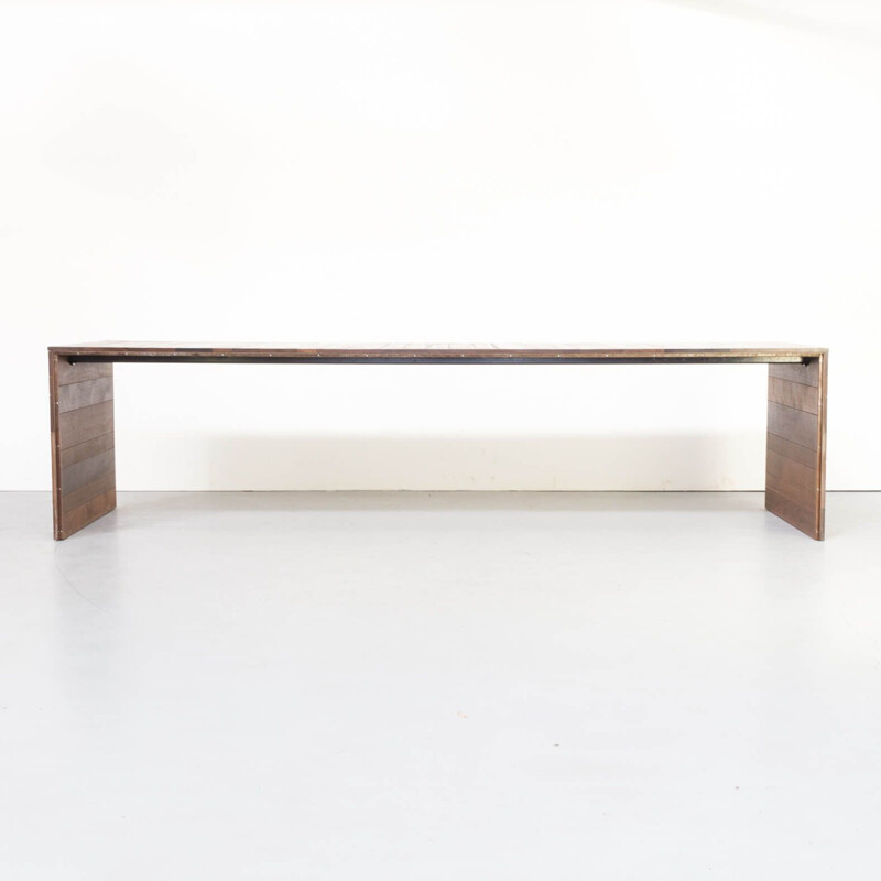 Vintage Henk Vos 'black kabbes' dining table for Linteloo 1994