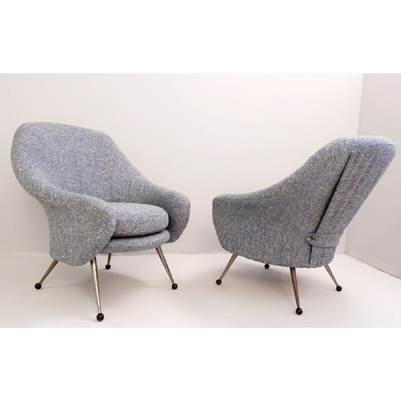 Paar Vintage Sessel Modell Martingale Produziert Von Arflex Marco Zanusso