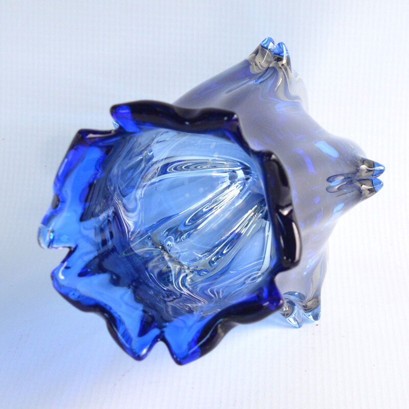 Vintage Cobalt vase by J. Beranek Skrdlovice, Czechoslovakia, 1960s