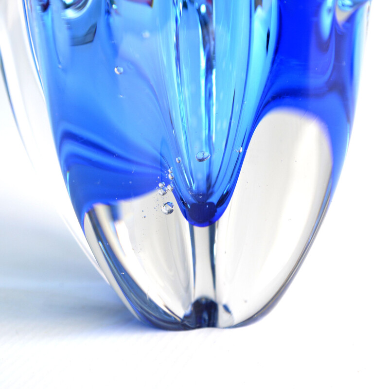 Vintage Cobalt vase by J. Beranek Skrdlovice, Czechoslovakia, 1960s