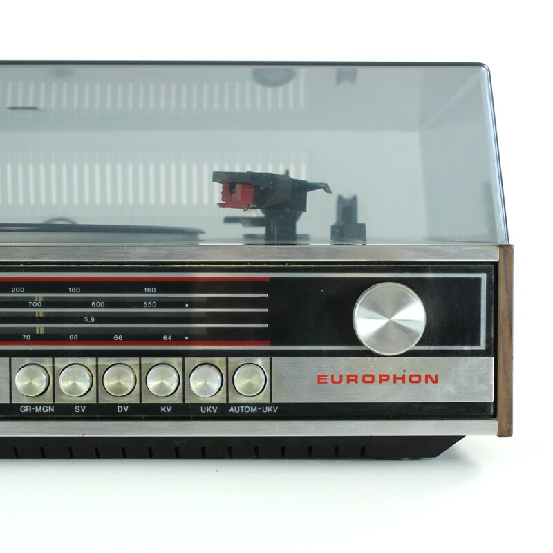 Vintage Gramophone Radio Europhone Rdg 3000, Italy 1970