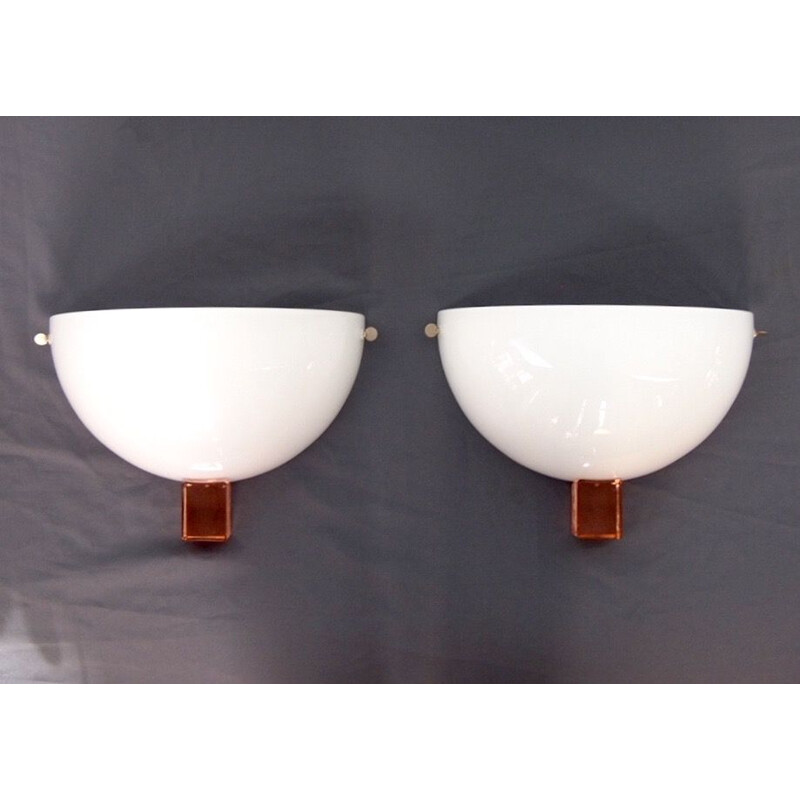 Pair of vintage sconces by Ludovico Diaz de Santillana for Venini, 1980